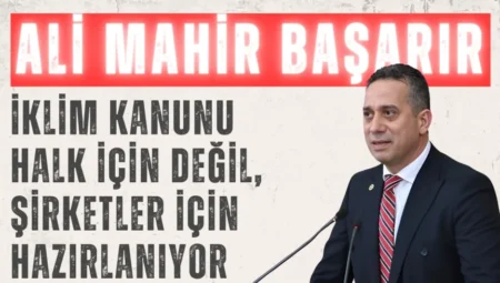 CHP’li Ali Mahir Başarır: “İklim Kanunu halk için değil, şirketler için hazırlanıyor”