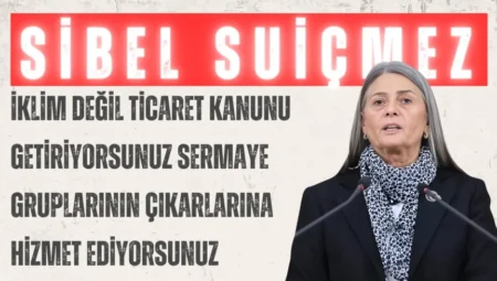 CHP’li Sibel Suiçmez: “İklim değil ticaret kanunu getiriyorsunuz sermaye gruplarının çıkarlarına hizmet ediyorsunuz”