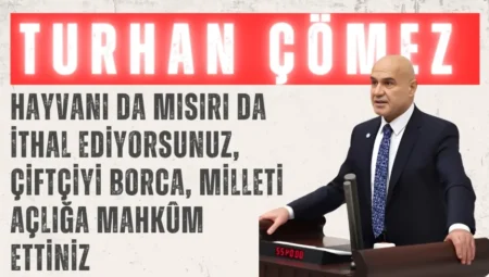 İYİ Parti’li Turhan Çömez: “Hayvanı da mısırı da ithal ediyorsunuz, çiftçiyi borca, milleti açlığa mahkûm ettiniz”