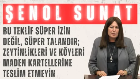 İYİ Partili Şenol Sunat: “Bu teklif süper izin değil, süper talandır; zeytinlikleri ve köyleri maden kartellerine teslim etmeyin”
