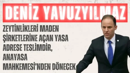 CHP’li Deniz YavuzYılmaz: “Zeytinlikleri maden şirketlerine açan yasa adrese teslimdir, Anayasa Mahkemesi’nden dönecek”