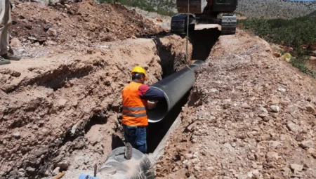 Pazarcık’ın 70 Kilometrelik İçmesuyu Hattı Projesinde Çalışmalar Tamamlanmak Üzere