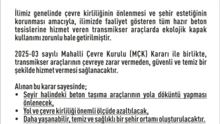 Elazığ’da transmikser araçlarda ekolojik kapak zorunluluğu getirildi, çevre kirliliği önlenecek